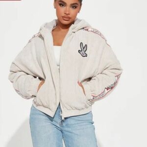 Warner Brothers Bugs Bunny Corduroy Puffer jacket - Taupe (L)